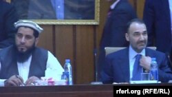 عطا محمد نور والی بلخ و فضل هادی مسلمیار رییس مشرانو جرگهء افغانستان