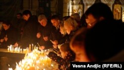 Detalj sa ponoćne liturgije uoči Božića