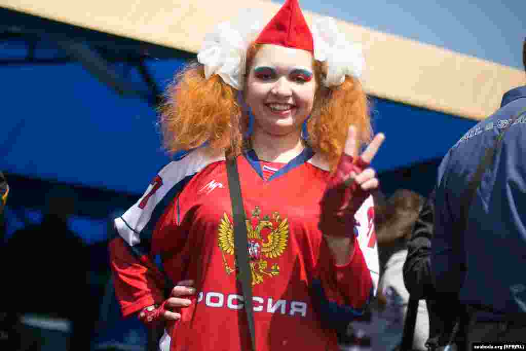 Belarus - Russian fans in the World Hockey Championship, Minsk, 17May2014