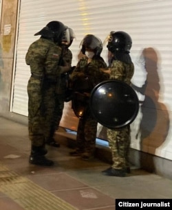 An image shared on social media in 2022 showed children in Basij uniforms and riot equipment.
