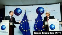 Kryeministri i Kosovës, Albin Kurti dhe shefi i diplomacisë së BE-së, Josep Borrell. 