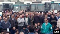 Iran - Iranian members of the Bus Company take part in strike in Tehran . Syndicate of Workers of Tehran and Suburbs Bus Company was organized this stricke . UNDATED