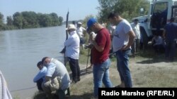 Chechnya. The Terek River. The search for the drowned