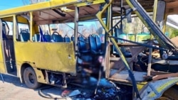 Автобус в Никополе, уничтоженный ударом российского дрона