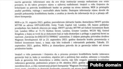 Dokument Ministarstva ekonomskog razvoja i turizma od 10. juna 2022. navodi da je prvobitna garancija za hotel Magnum Developmenta bila odbijena.