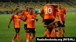 Шахтар, гравці святкують гол / Shakhtar, players celebrating a goal