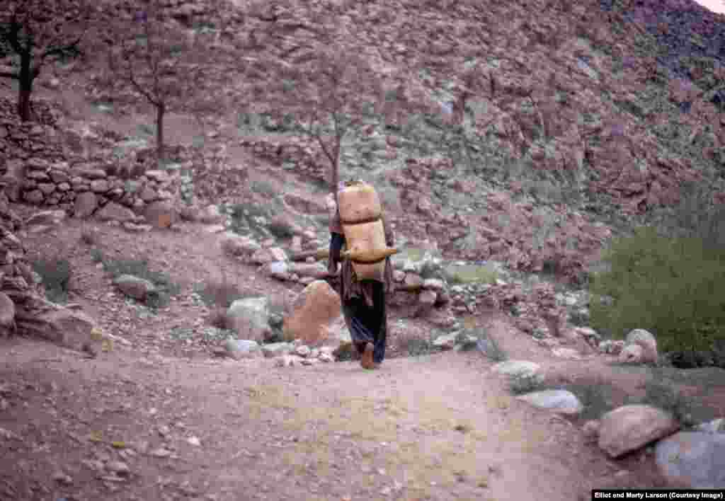 A man with an animal-skin backpack, photographed during the outing to Nuristan.&nbsp;According to The Economist, the region is &quot;so tough that NATO abandoned it in 2010 after failing to subdue it.&quot;