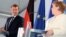 Cancelarul german Angela Merkel și președintele francez Emmanuel Macron au susținut luni seară o conferință de presă după întâlnirea bilaterală de la castelul Meseberg, reședință a guvernului federal