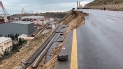 Landslide Destroys Road Near Historic Azerbaijani Mosque