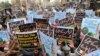 هواداران حزب ممنوعه تحریک لبیک در تجمع اعتراضی روز سه‌شنبه