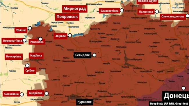 Покровський напрямок на інтерактивній мапі проєкту DeepState
