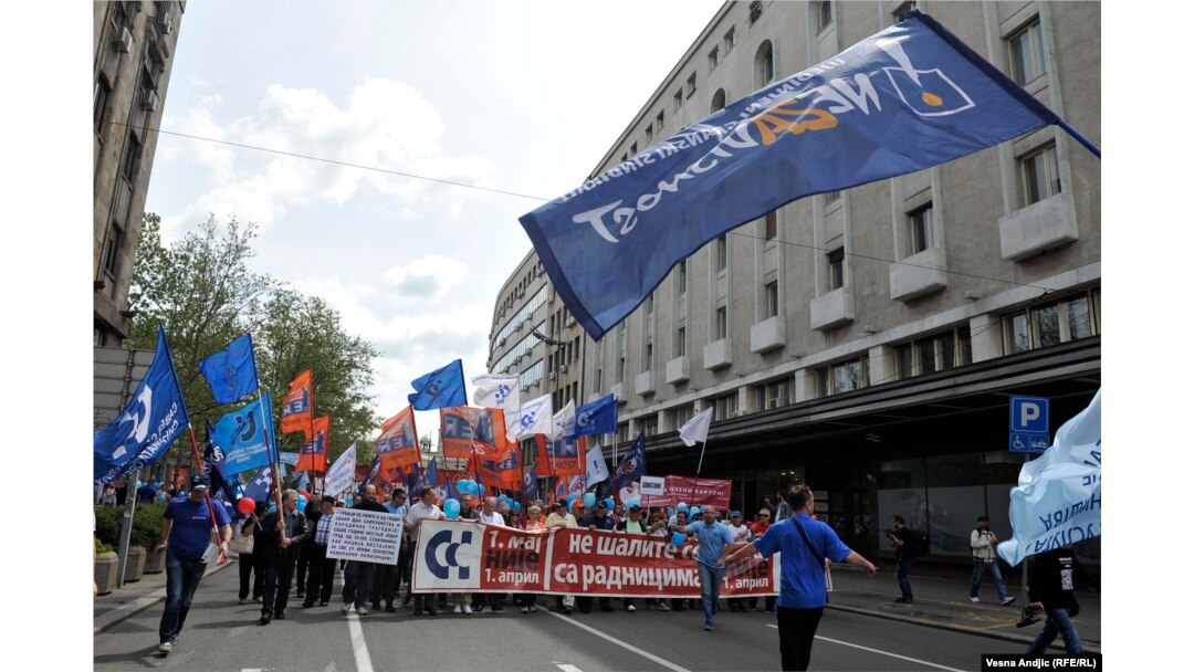 Prvomajski protest u Beogradu