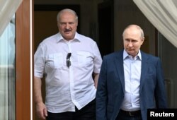 Аляксандар Лукашэнка і Ўладзімір Пуцін у Сочы, 2023