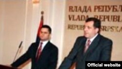 Vuk Jeremić i Milorad Dodik u Banjaluci, 26. decembra 2008.