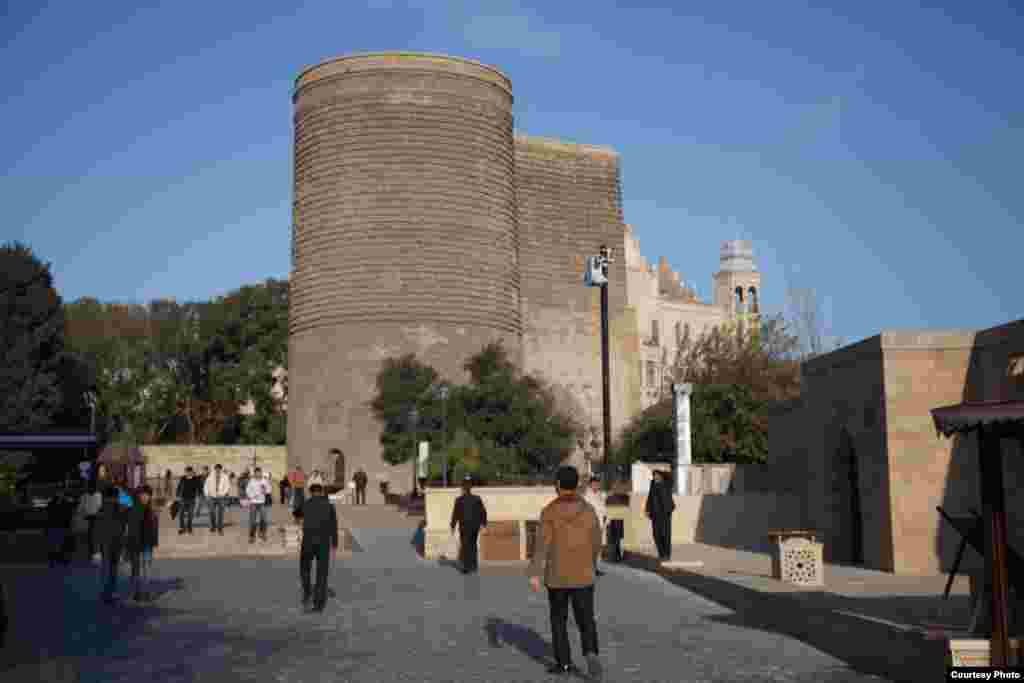 Azerbaijan -- Old and new Baku, NOT TO USE, JUST FOR INFOGRAPHIC, 