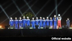 Биринчи дүйнөлүк көчмөндөр оюнунун жабылыш аземи. Чолпон-Ата шаары, 14-сентябрь, 2014-ж.