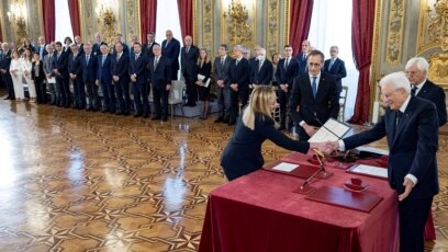 Джорджа Мелони и министрите от правителството ѝ положиха клетва пред