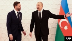 US Vice President JD Vance (left) meets with Azerbaijani President Ilham Aliyev at the Zagulba Presidential Residence in Baku on February 10. 