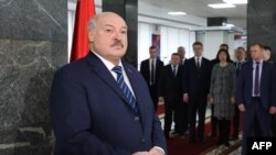 Аляксандар Лукашэнка на выбарчым участку. Менск, 25 лютага 2024 году