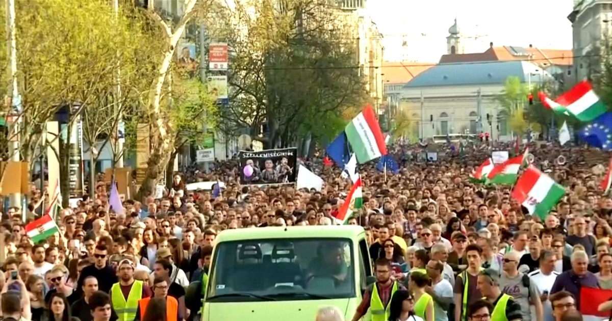 Budapest Rally Urges Vote Recount After Orban's Reelection