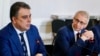 Лидерът на "Продължаваме промяната" Асен Василев (вляво) и бившият премиер Николай Денков.