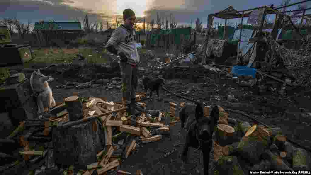 A 22-year-old fighter nicknamed Pixel chops firewood -- the only available source of heating. The forces rely on generators for electricity.&nbsp;