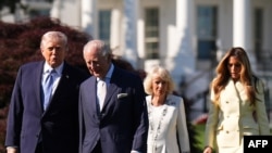 چارلز پادشاه بریتانیا، همراه دونالد ترمپ، رئیس‌جمهور امریکا؛ سه‌شنبه ۸ ثور، ۲۰۲۶ 