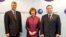 EU foreign -olicy chief Catherine Ashton (center) expressed her "great respect" for the Serbian and Kosovar prime ministers, Hashim Thaci (left) and Ivica Dacic, for being willing to talk.