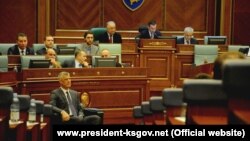 Presidenti i Kosovës, Hashim Thaçi gjatë një seance të Kuvendit të Kosovës. Fotografi nga arkivi.