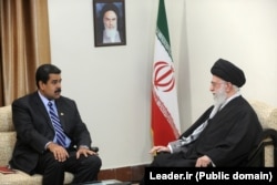Iranian Supreme Leader Ayatollah Ali Khamenei (right) meets Venezuela's Nicolas Maduro in Tehran in November 2015.