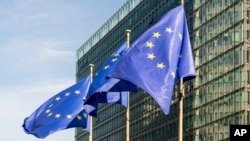 Zastave Evropske unije u Briselu, 27. jun 2024.