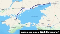 Схема так званого сухопутного коридору до Криму з Росії – від Ростова-на-Дону до Джанкоя