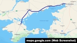 Схема так называемого сухопутного коридора в Крым из России – от Ростова-на-Дону до Джанкоя