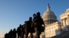 Trupat amerikane duke patrulluar para Kongresit amerikan, pas trazirave të 6 janarit, 2021.
