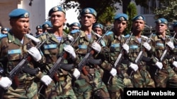 Tajik troops take part in a military parade in the Darvaz district on their country's border with Afghanistan late last month. The event was personally attended by President Emomali Rahmon. 