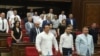 Armenia -- Gagik Tsarukian and other deputies from his Prosperous Armenia Party attend a parliament session in Yerevan, July 9, 2019.