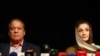 U.K. -- Ousted Prime Minister of Pakistan, Nawaz Sharif, appears with his daughter Maryam, at a news conference at a hotel in London, Britain July 11, 2018