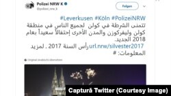 Poliţia din Köln pe Twitter