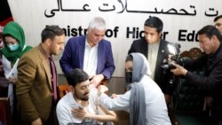 تطبیق واکسین ضد ویروس کرونا در وزارت تحصیلات عالی افغانستان