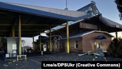 Punctul de trecere ucrainean Starokazacie de la granița cu R. Moldova, din regiunea Odesa, după atacul rusesc cu drone, 9 septembrie 2026