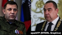 Ukrainian separatist leaders Aleksandr Zakharchenko (left) and Igor Plotnitsky (file photo)