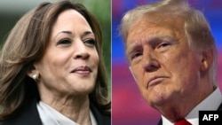 Potpredsjednica SAD Kamala Harris, kandidatkinja demokrata i Donald Trump, bivši predsjednik i kandidat republikanaca