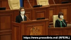 Președinta Maia Sandu la prima ședință a noului parlament, 26 iulie, 2021