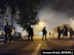 Policija tokom protesta 13. avgusta u Novom Sadu.