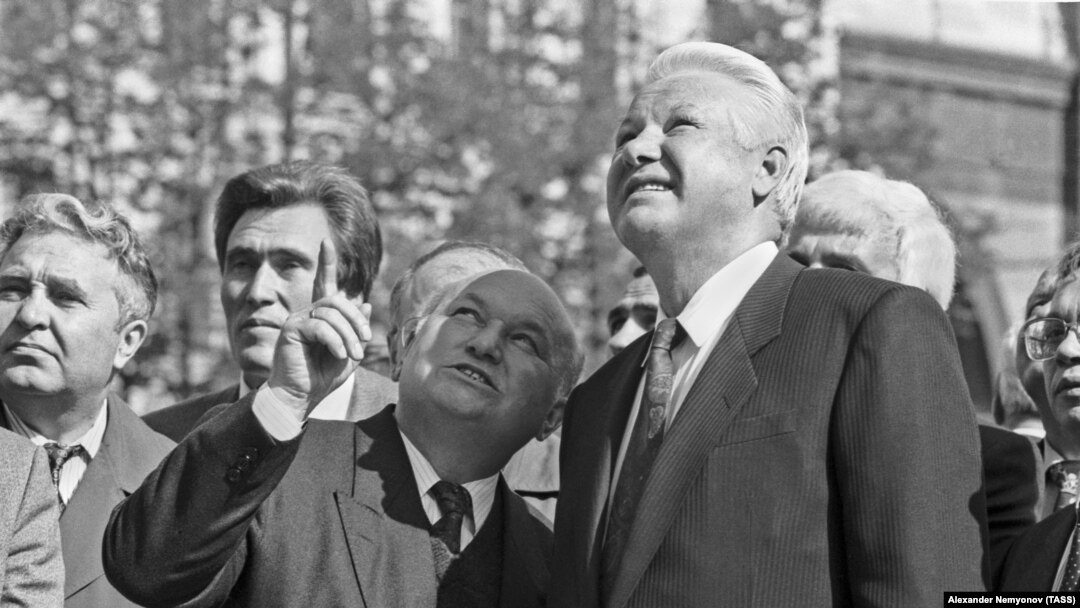 Юрий Лужков и Борис Ельцин, 1993