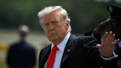 US President Donald Trump speaks with the media prior to departing from the White House on May 1.