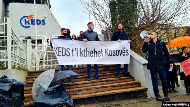 Protesta para KEDS-it. Prishtinë, 27 dhjetor 2021.
