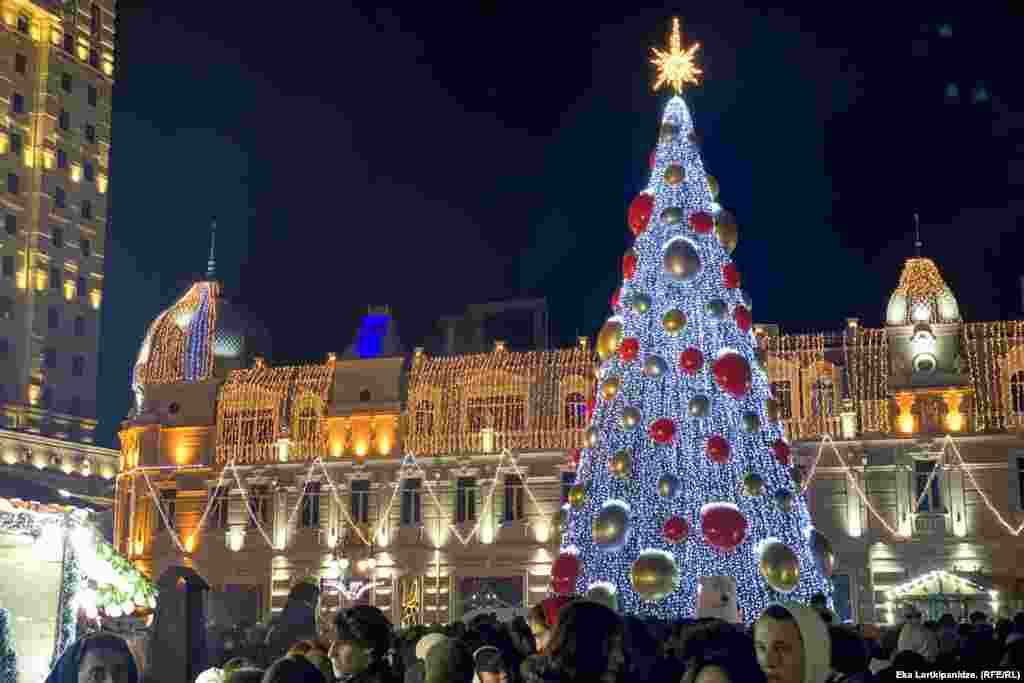 Georgia - New year tree. Christmas tree in Batumi. 