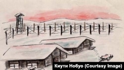 На северной территории огромного материка Евразия расположился лагерь военнопленных японцев. Морозы за 30 градусов здесь совсем не редкость (из комикса, созданного бывшим военнопленным Киути Нобуо)