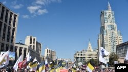 Пенсия реформасына каршы чыккандардын митинги. Москва, 29-июль, 2018-жыл. 